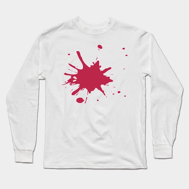 Color of The Year 2023 Viva Magenta Paint Splatter Long Sleeve T-Shirt by iskybibblle